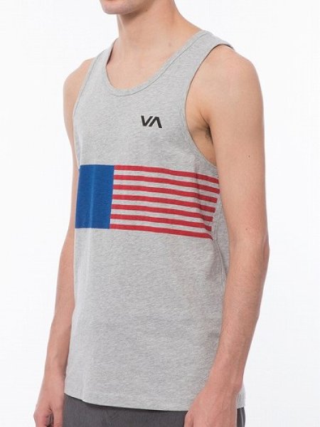 Photo2: RVCA Tank Top VA BANNER Gray  SALE (2)