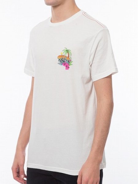 Photo2: RVCA T-Shirt ROYAL PALM White  SALE (2)