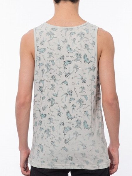 Photo3: RVCA Tank Top DMOTE ALLOWER Oatmeal  SALE (3)
