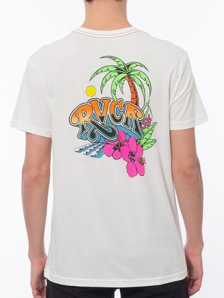 Photo3: RVCA T-Shirt ROYAL PALM White  SALE (3)