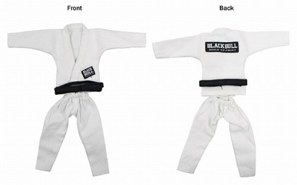 Photo1: BLACK BULL Jiu Jitsu gi for 12 inch Figures (1)