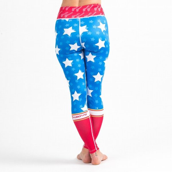 Photo4: FUSION Ladys legging Wonder Woman Light Blue/Red  SALE (4)