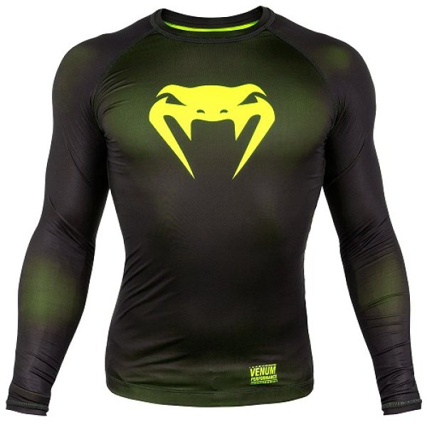 Photo1: VENUM Compression Shirts CONTENDER 3.0 Long Sleeve Black/Fluorescent Yellow (1)