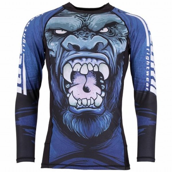 Photo1: Tatami RashGuard GORILLA SMASH Long Sleeve Black (1)