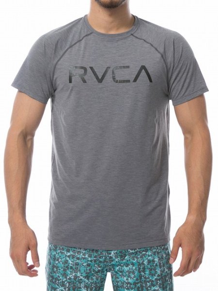 Photo1: RVCA Rashguard Short Sleeve MICRO MESH SS TEE Gray (1)