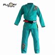 Photo2: FLUORY Lady`s Jiu Jitsu Gi KOI FISH Green (2)