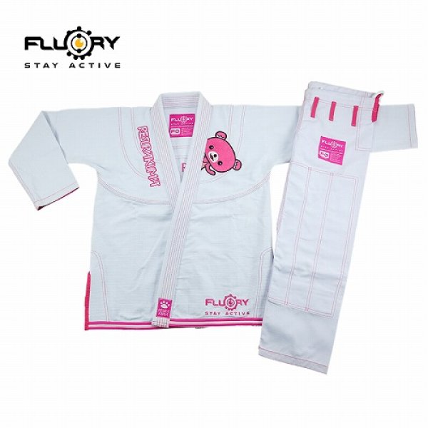 Photo1: FLUORY Kids Jiu Jitsu Gi RESURA KUMA White (1)