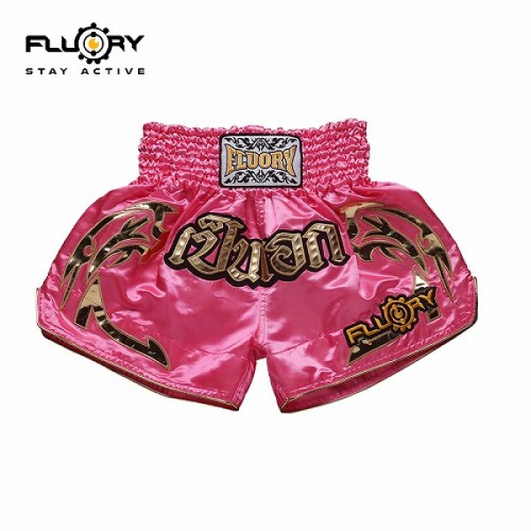 Photo1: FLUORY Muay Thai Shorts MTSF19 Pink (1)