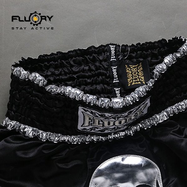 Photo4: FLUORY Muay Thai Shorts MTSF13 Black (4)