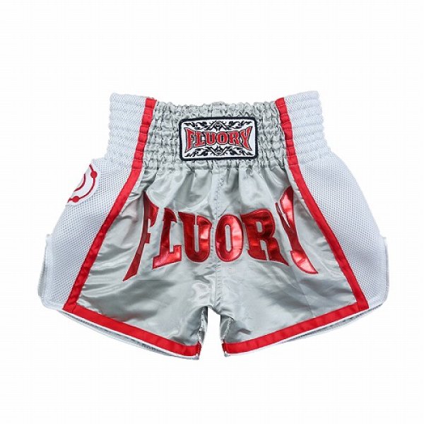 Photo1: FLUORY Muay Thai Shorts MTSF28 Gray (1)