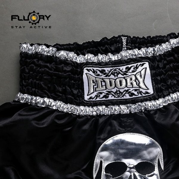 Photo3: FLUORY Muay Thai Shorts MTSF13 Black (3)