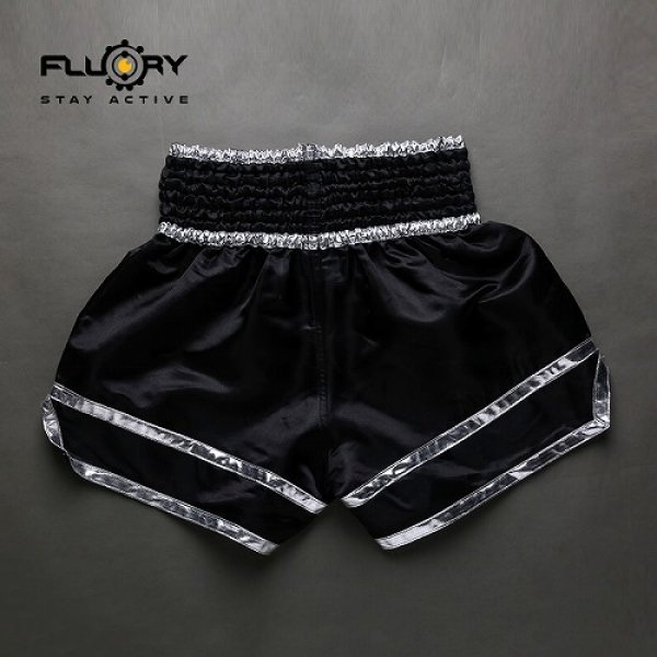 Photo2: FLUORY Muay Thai Shorts MTSF13 Black (2)