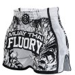 Photo1: FLUORY Muay Thai Shorts MTSF66 White/Black (1)