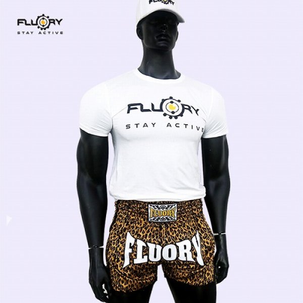 Photo4: FLUORY Muay Thai Shorts MTSF52 Leopard (4)