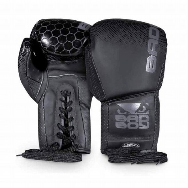 Photo1: BAD BOY Lace Up Boxing Glove Legacy 2.0 Black  SALE (1)