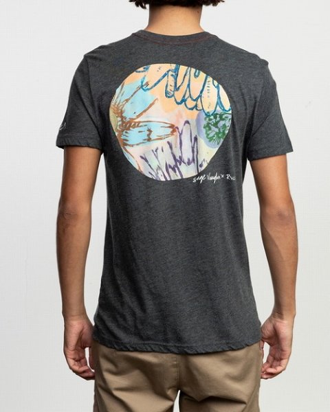 Photo3: RVCA T-Shirt SAGE VAUGHN Black  SALE (3)