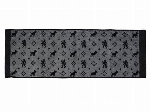 Photo2: BULL TERRIER Face Towel Monogram Black (2)