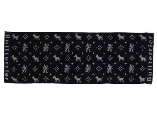 Photo1: BULL TERRIER Face Towel Monogram Black (1)