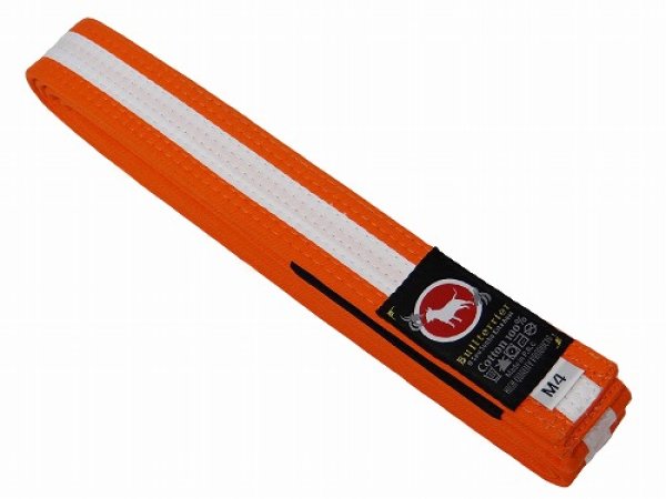 Photo1: BULLTERRIER Jiu Jitsu Belt 2.0 Orange/White (1)