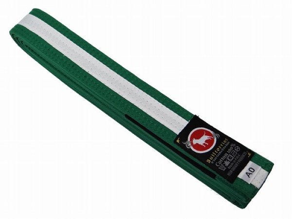 Photo1: BULLTERRIER Jiu Jitsu Belt 2.0 Green / White (1)