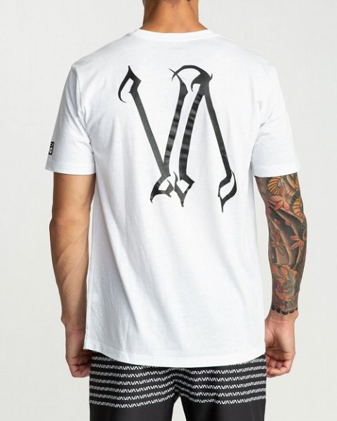 Photo2: RVCA T-Shirt DEFFER CHEST White  SALE (2)