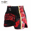 Photo3: FLUORY Muay Thai Shorts MTSF65 Black/Red (3)