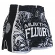 Photo1: FLUORY Muay Thai Shorts MTSF66 Black/White (1)