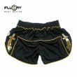 Photo4: FLUORY Muay Thai Shorts MTSF35 Black (4)