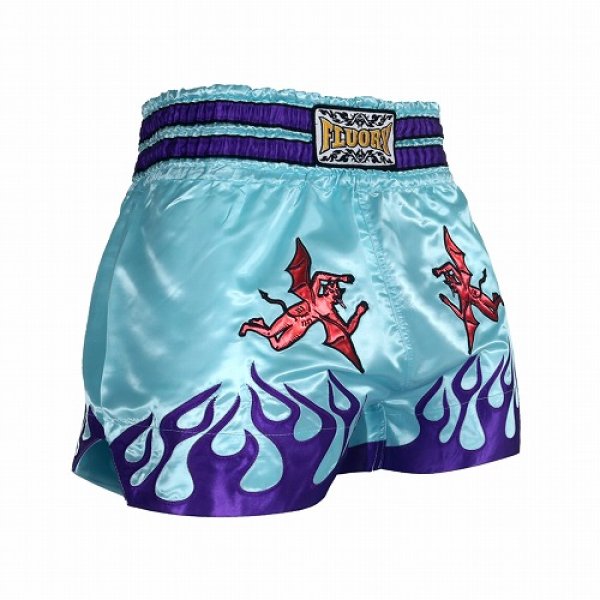 Photo1: FLUORY Muay Thai Shorts MTSF39 Skyblue (1)