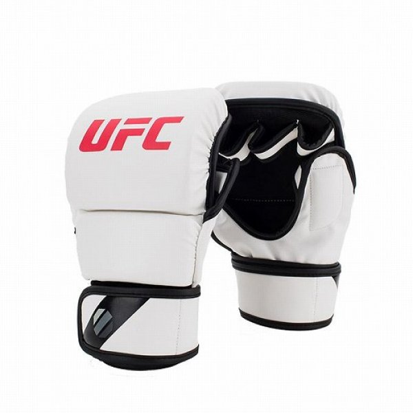 Photo1: UFC MMA Sparring Glove 8oz White (1)