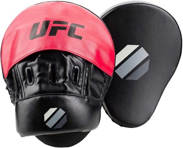 Photo1: UFC Curve Focus Mitt (pair) Black / Red (1)