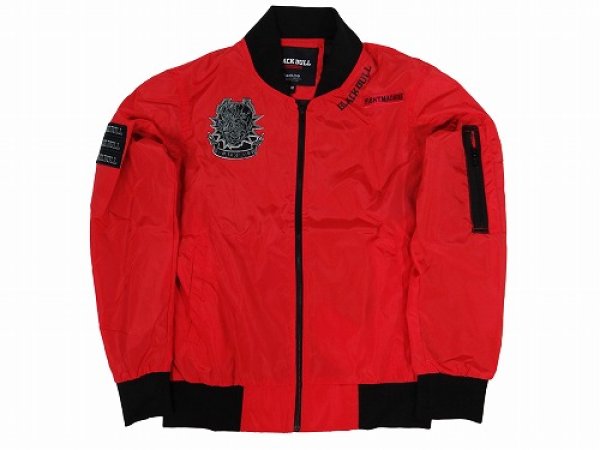Photo2: BLACK BULL Light Jacket MILITARY Red (2)