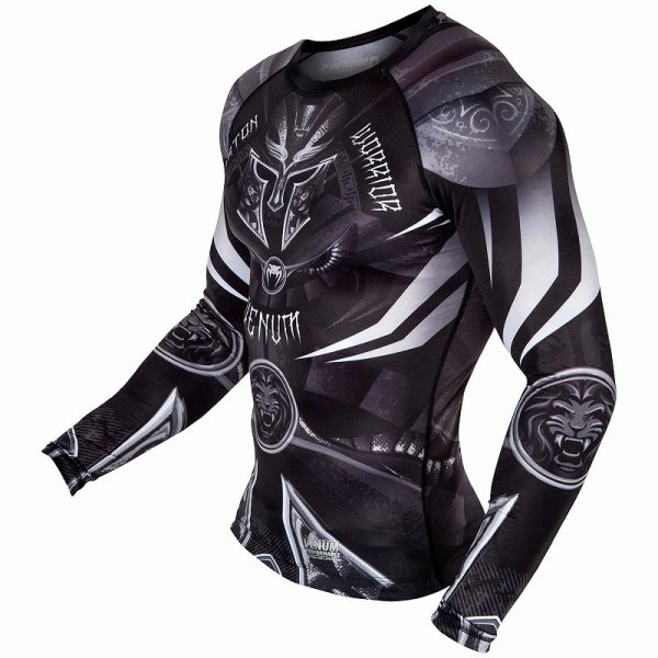 Photo3: VENUM Rashguard GLADIATOR3.0 Long Sleeve Black/White (3)