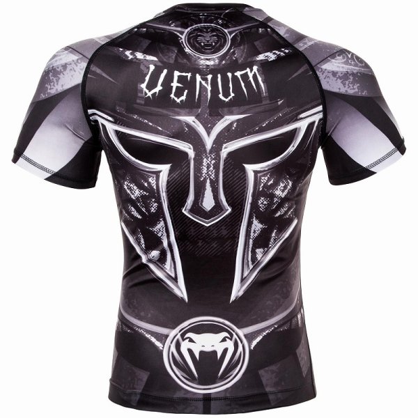Photo4: VENUM Rashguard GLADIATOR3.0 Short Sleeve Black/White (4)