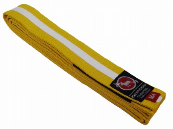 Photo1: BULLTERRIER Jiu Jitsu Belt Yellow/White (1)