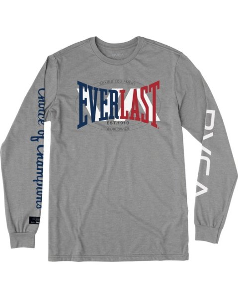 Photo3: RVCA x EVERLAST Long Sleeve T-Shirt CM NY Heather Gray (3)