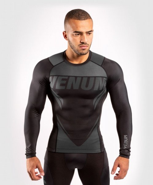 Photo1: VENUM Rashguard ONE FC IMPACT Long Sleeve Black/Black (1)