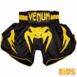 Photo1: VENUM Kids Muay Thai Shorts BANGKOK INFERNO Black/Yellow (1)
