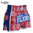 Photo1: FLUORY Muay Thai Shorts MTSF68 Red (1)