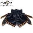 Photo2: FLUORY Muay Thai Shorts MTSF72 Black (2)