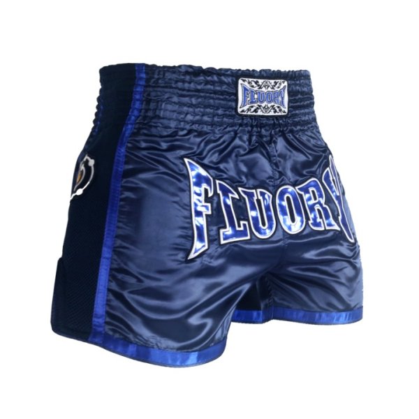 Photo1: FLUORY Muay Thai Shorts MTSF22 Blue (1)