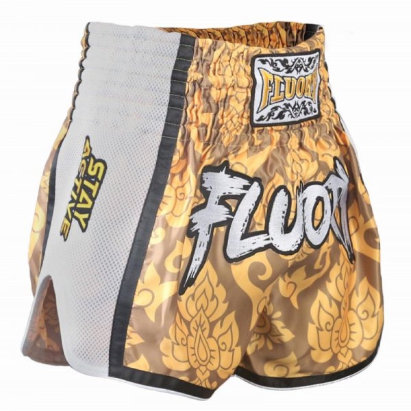 Photo1: FLUORY Muay Thai Shorts MTSF64 Yellow (1)