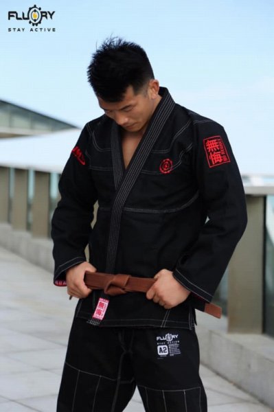 Photo1: FLUORY Jiu Jitsu Gi NO REGRET Black (1)