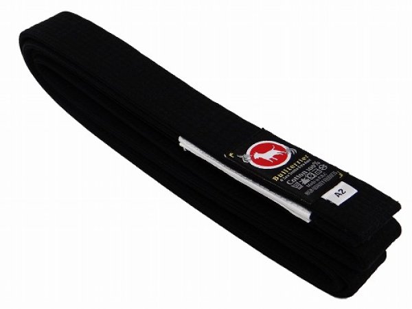 Photo1: BULLTERRIER Jiu Jitsu Belt 2.0 Black ( White Tag) (1)