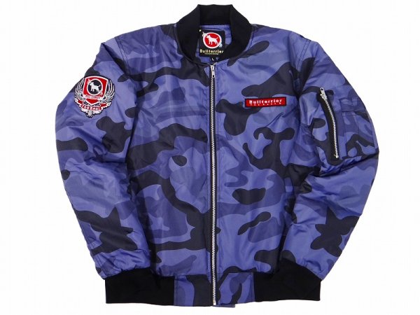 Photo1: BULL TERRIER MA-1 Jacket Traditional Camo Blue (1)