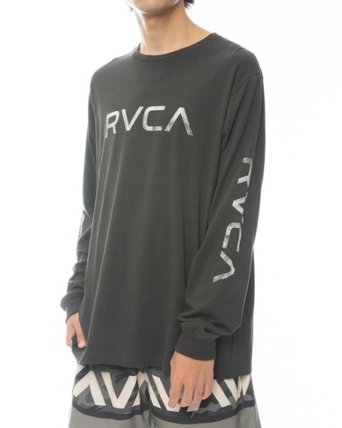 Photo1: RVCA Long Sleeve T-Shirt BIG FILLS Black/White (1)