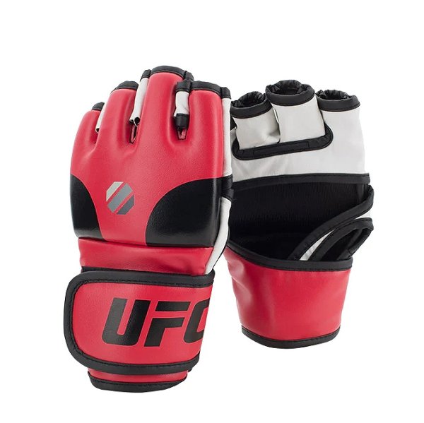 Photo1: UFC Open Palm MMA Training Gloves Red (1)