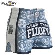 Photo2: FLUORY Muay Thai Shorts MTSF68 Gray (2)