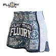 Photo1: FLUORY Muay Thai Shorts MTSF68 Gray (1)