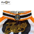 Photo3: FLUORY Muay Thai Shorts MTSF97 Black/White/Orange (3)
